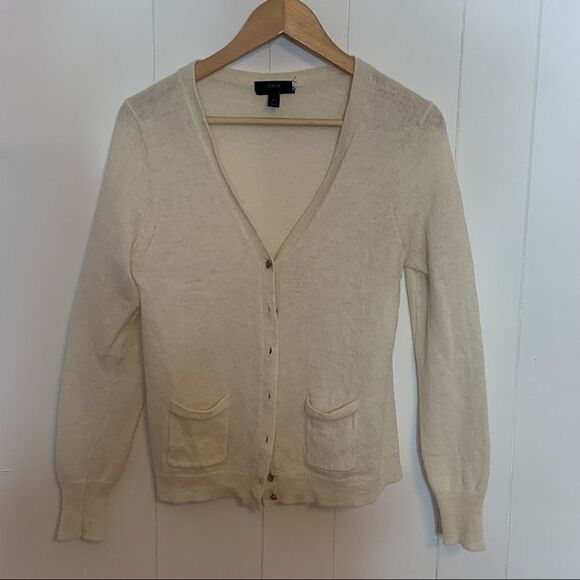 J. Crew Cardigan Sweater Italian Spun Alpaca Wool - Picture 1 of 6